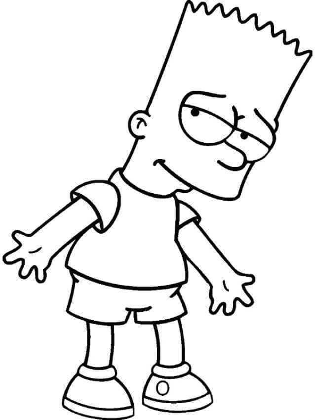 Dibujo de Genial Bart Simpson para Colorear