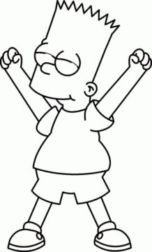 Dibujo de Lindo Bart Simpson para Colorear