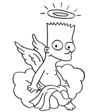 Dibujo de Ngulo Bart Simpson para Colorear