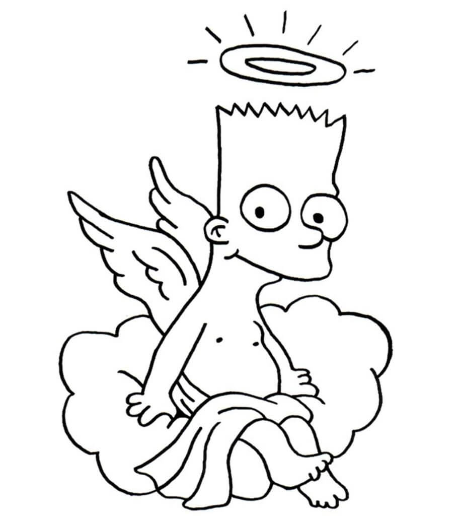 Dibujo de Ngulo Bart Simpson para Colorear