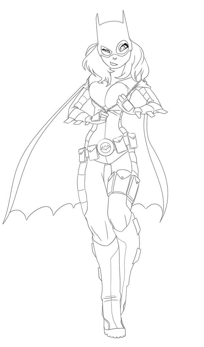 Dibujo de Batgirl Caminando para Colorear