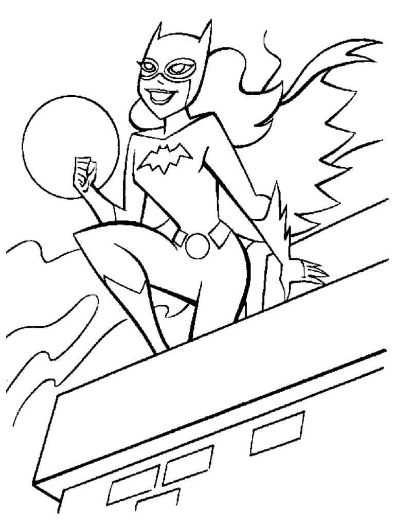 Dibujo de Batgirl Divertida para Colorear