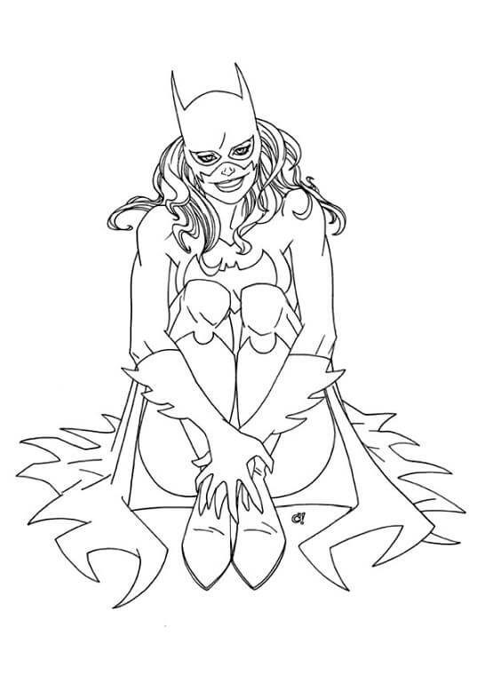 Dibujo de Batichica Sentada para Colorear