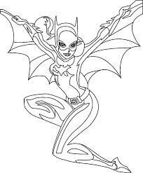 Dibujo de Chica Murcilago con Alas para Colorear