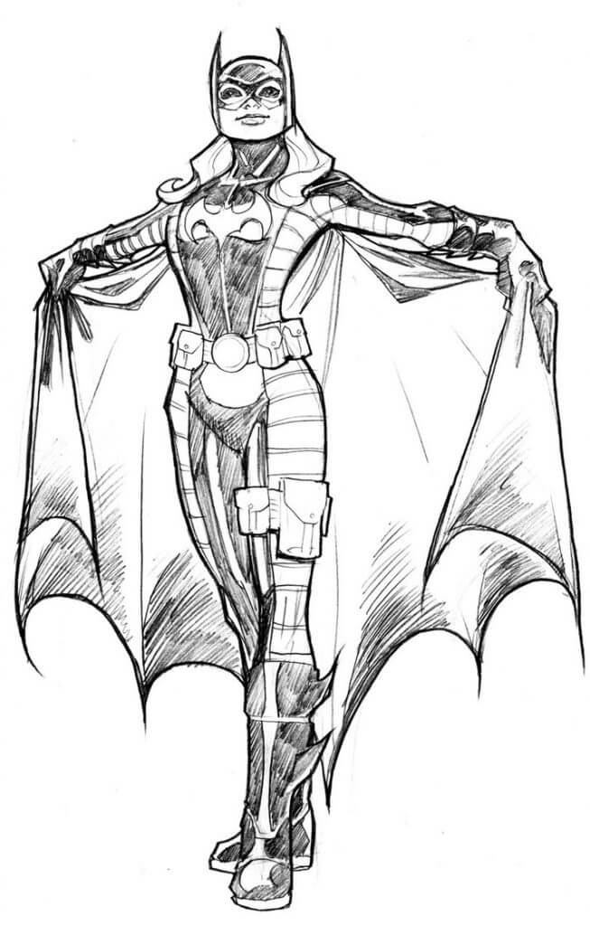 Dibujo de A lápiz de Batgirl para Colorear