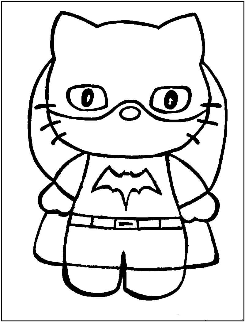 Dibujo de Hello Kitty Batichica para Colorear