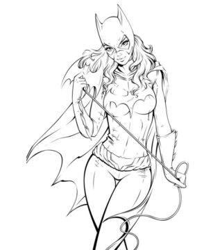 Dibujo de Hermosa Batgirl para Colorear