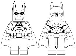 Dibujo de Lego Batgirl y Batman para Colorear
