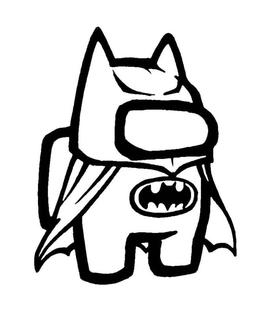 Dibujo de Among Us Piel Batman para Colorear