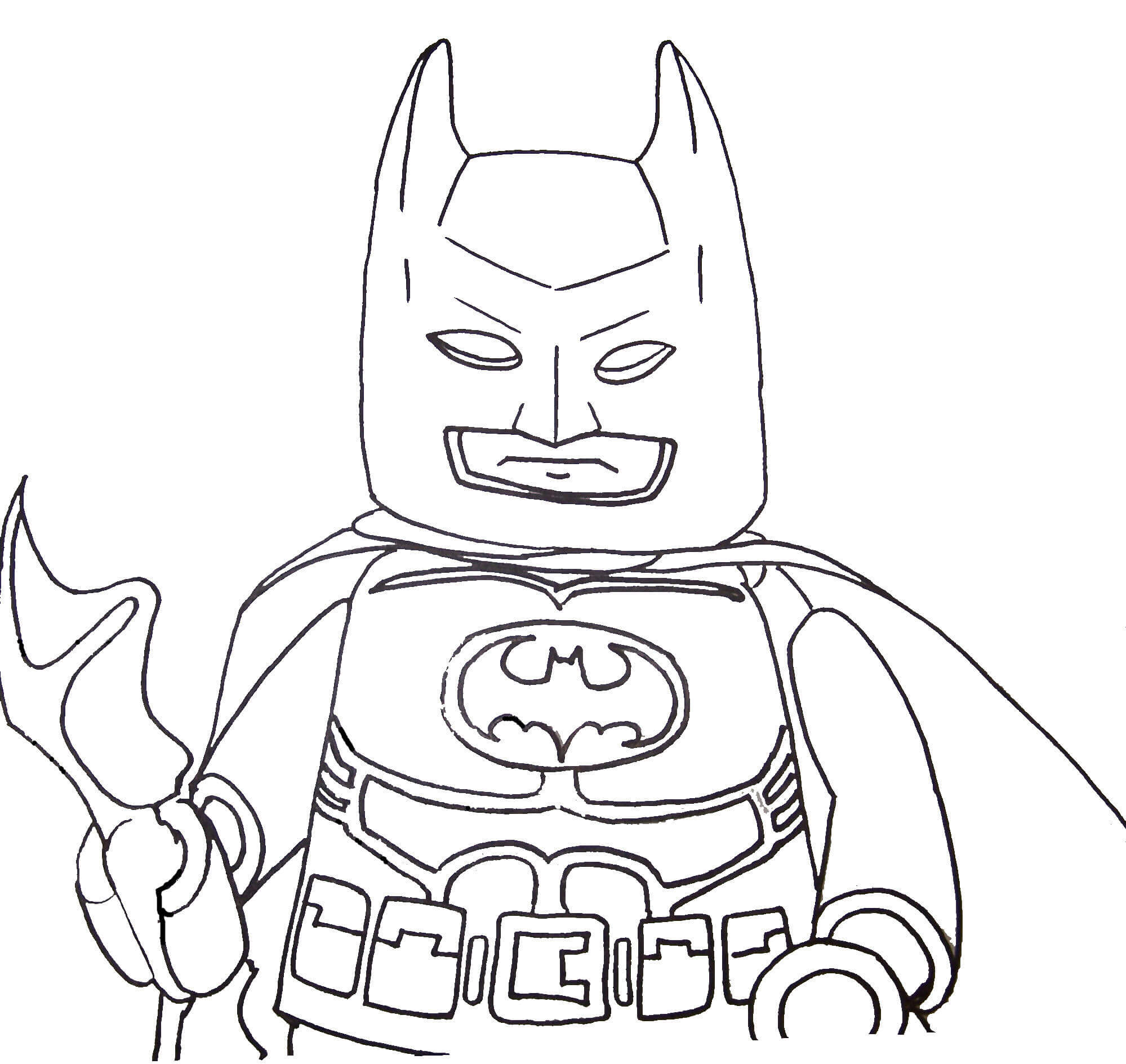 Dibujo de Arma de Sujecion de la Cara de Batman de Lego para Colorear