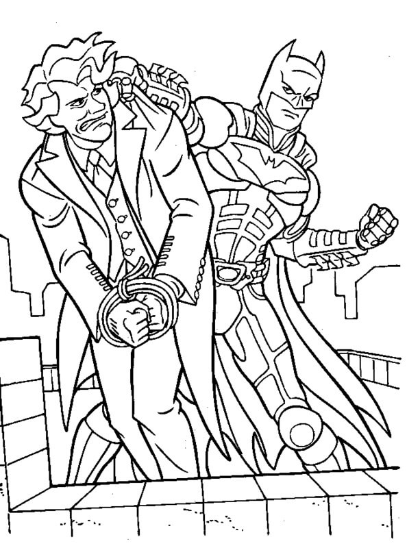 Dibujo de Batman Atrapa al Guason para Colorear
