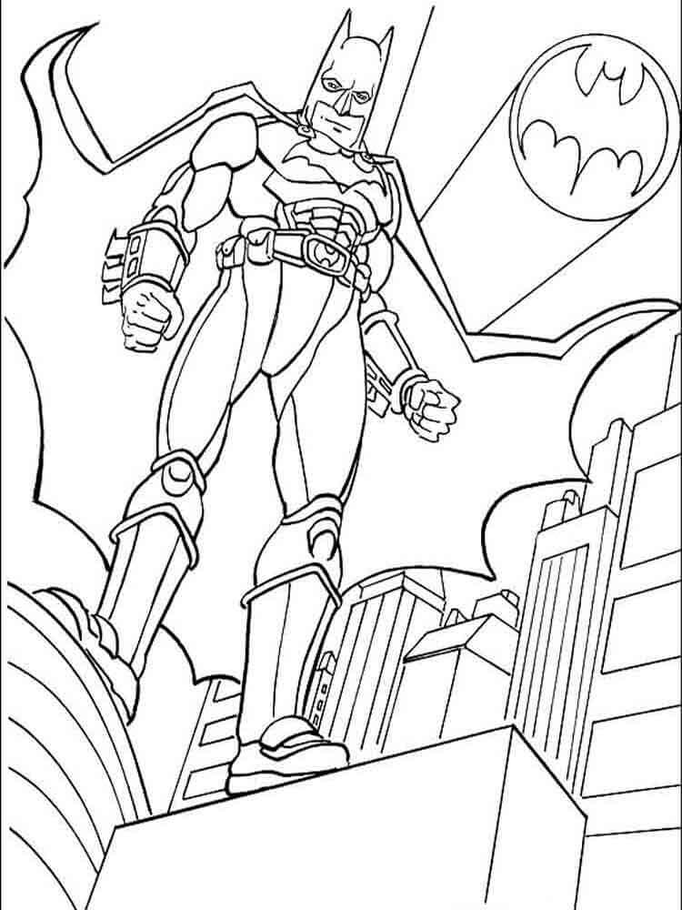Dibujo de Batman en la Ciudad para Colorear
