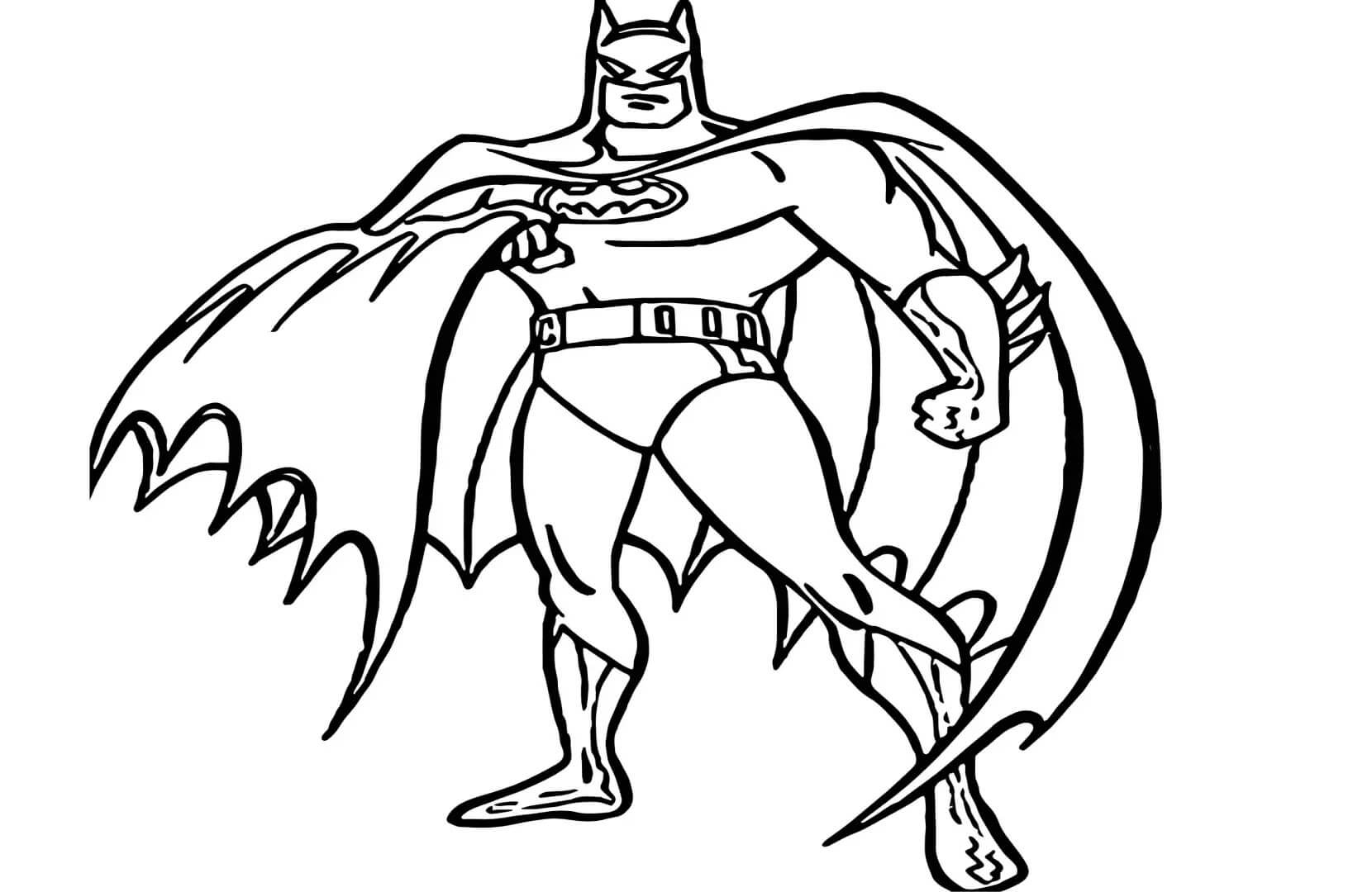 Dibujo de Batman Sosteniendo Su Capa para Colorear