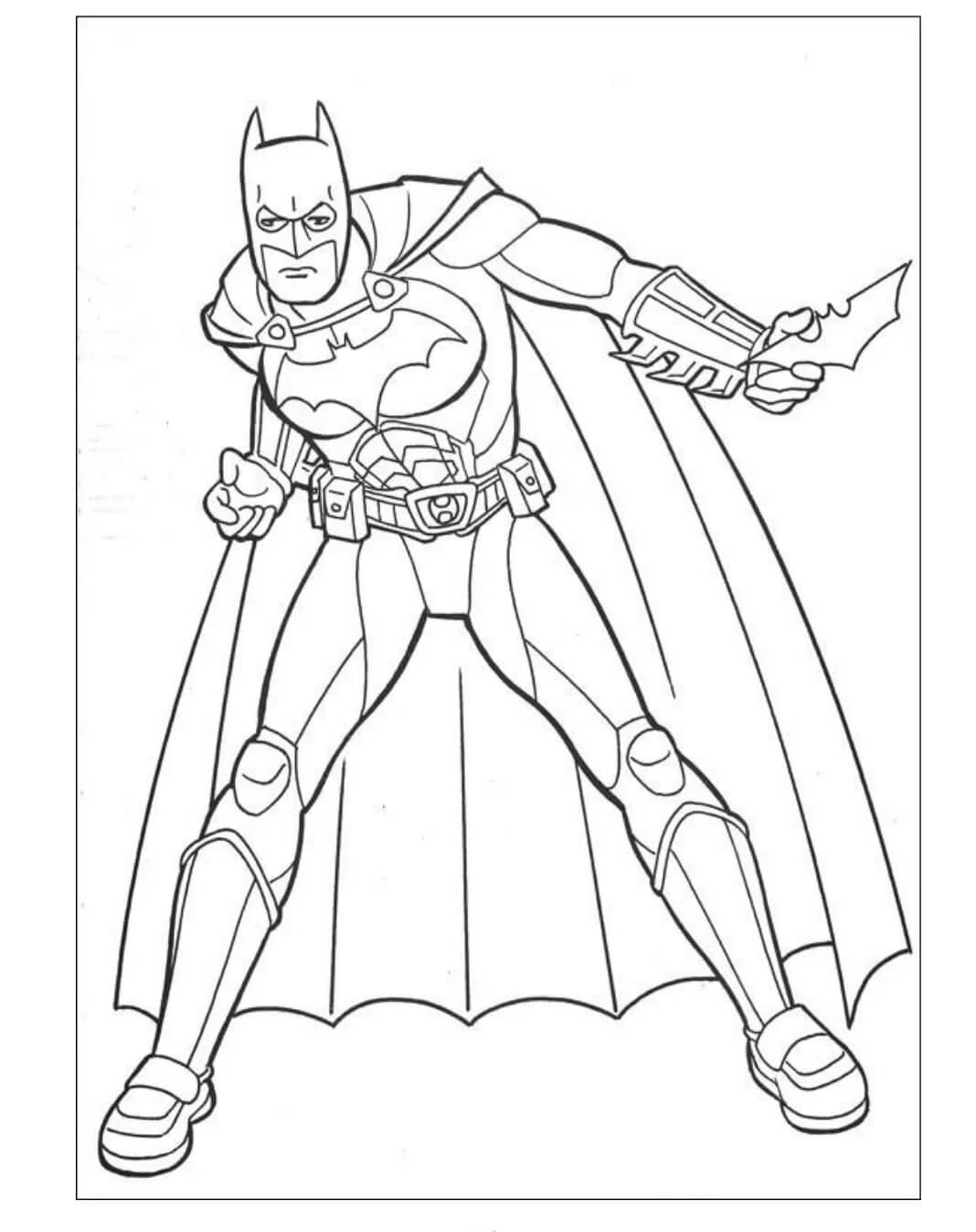 Dibujo de Batman Sosteniendo un Arma para Colorear