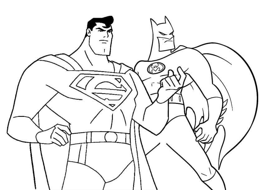 Dibujo de Batman y Superman para Colorear