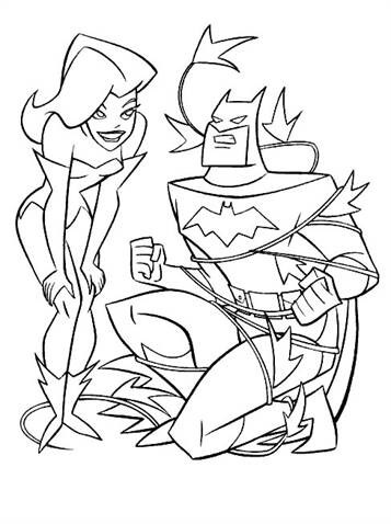 Dibujo de Chica Divertida y Batman para Colorear