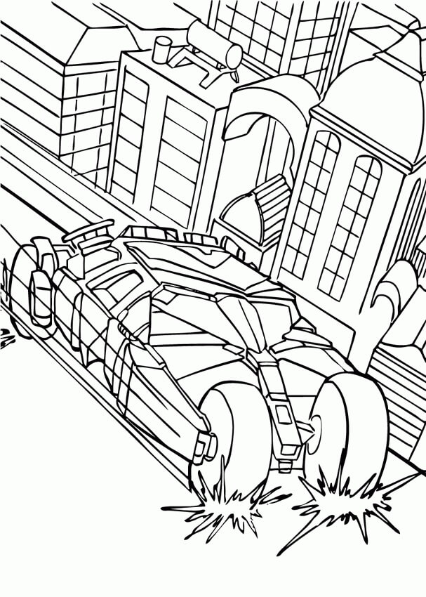 Dibujo de Coche de Batman para Colorear