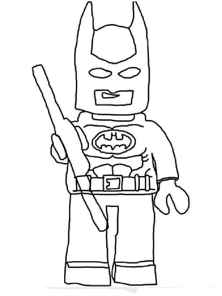Dibujo de Dibujar a Batman Sosteniendo un Palo para Colorear