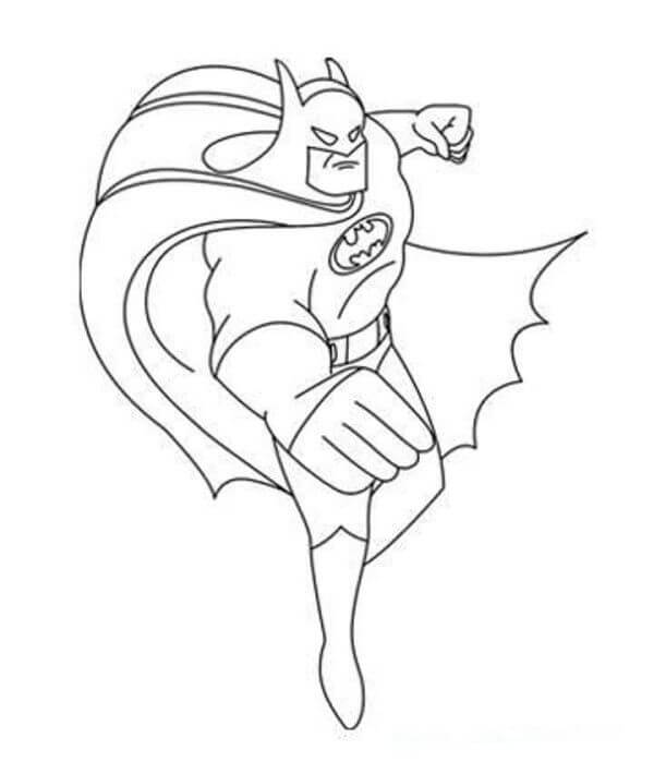 Dibujo de Punetazo de Batman para Colorear
