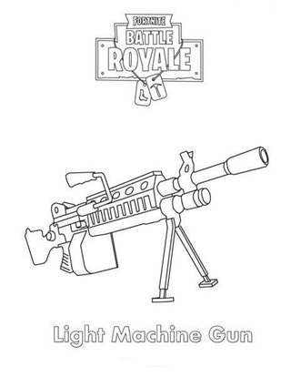 Dibujo de Ametralladora Ligera Fortnite para Colorear