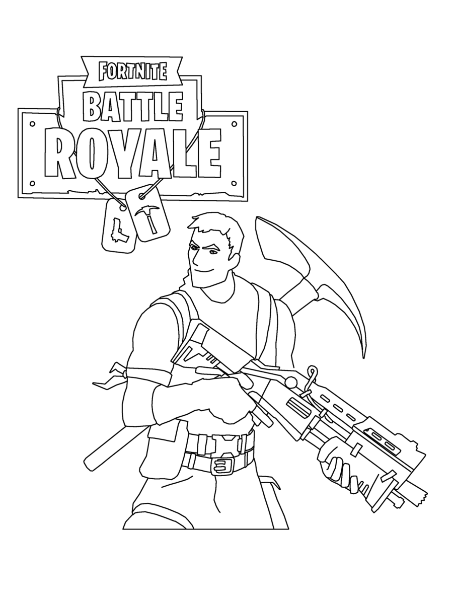 Dibujo de Battle Royale de Fortnite para Colorear