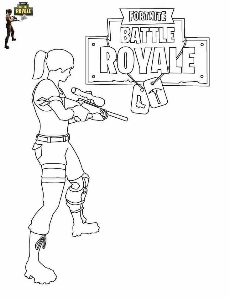 Dibujo de Chica en Fortnite Battle Royale para Colorear