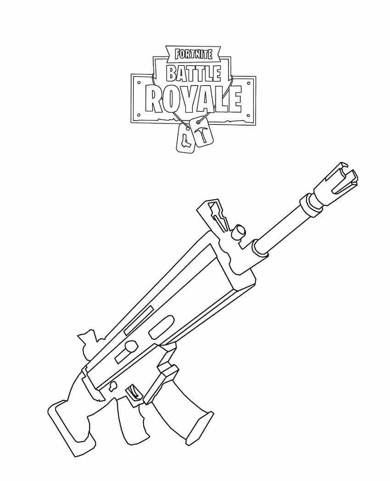 Dibujo de Cicatriz de Rifle Fortnite para Colorear