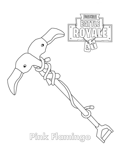 Dibujo de Flamenco Rosado Fortnite para Colorear