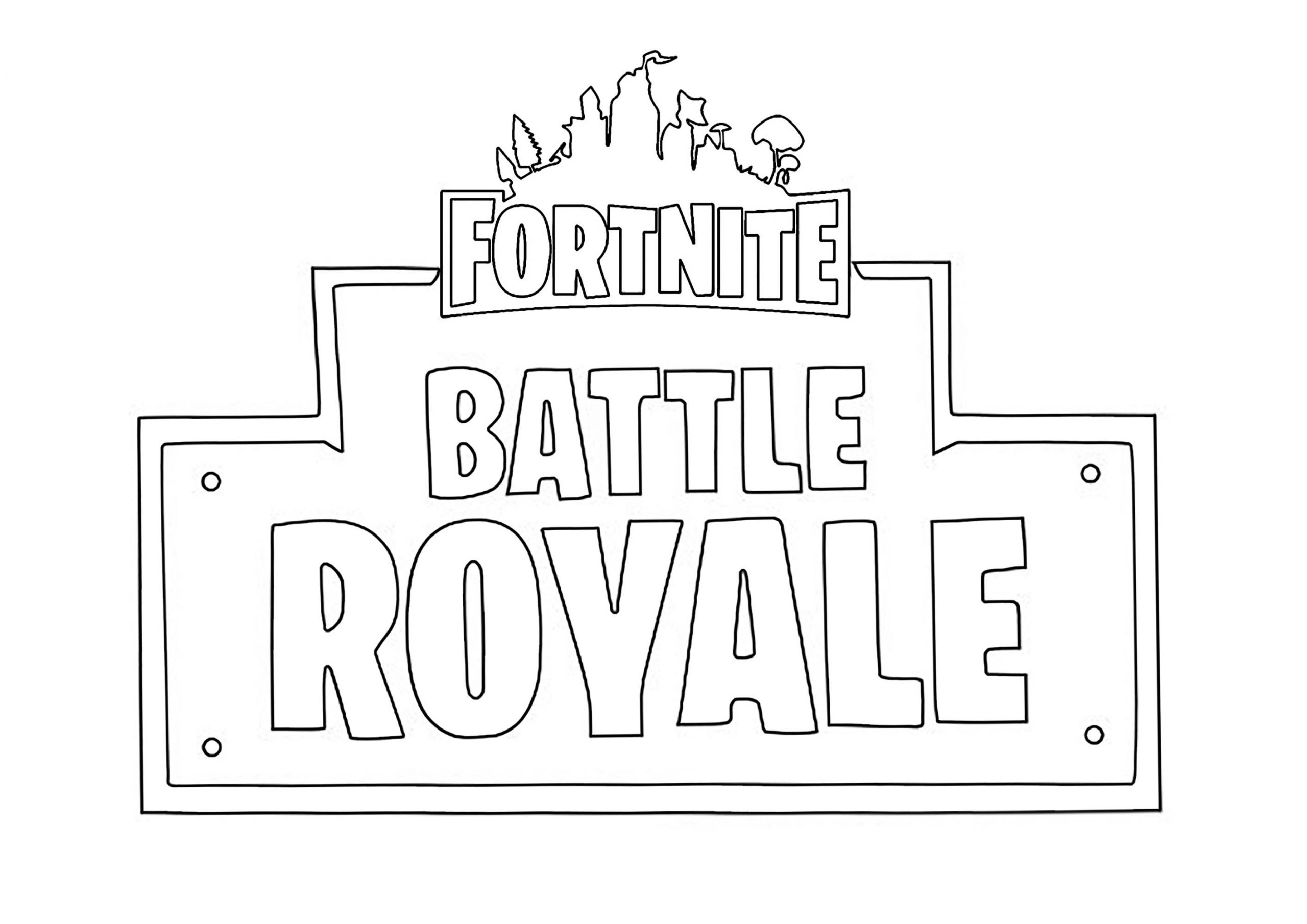 Dibujo de Fortnite Battle Royale Fondo de Pantalla para Colorear