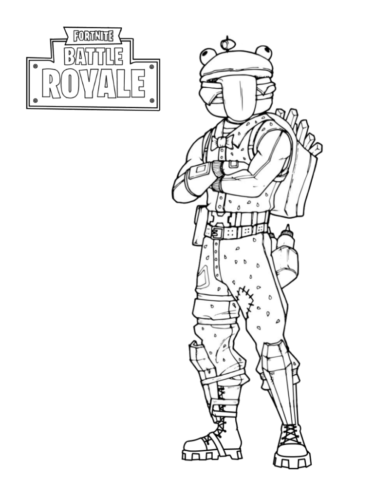 Dibujo de Hamburguesa Durr Fortnite para Colorear