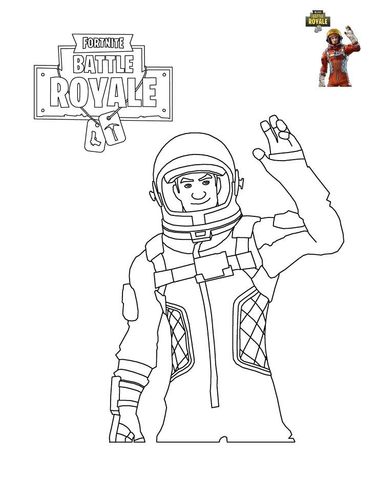 Dibujo de Hombre en Fortnite Battle Royale para Colorear