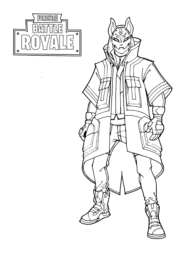 Dibujo de Kitsune de Fortnite para Colorear