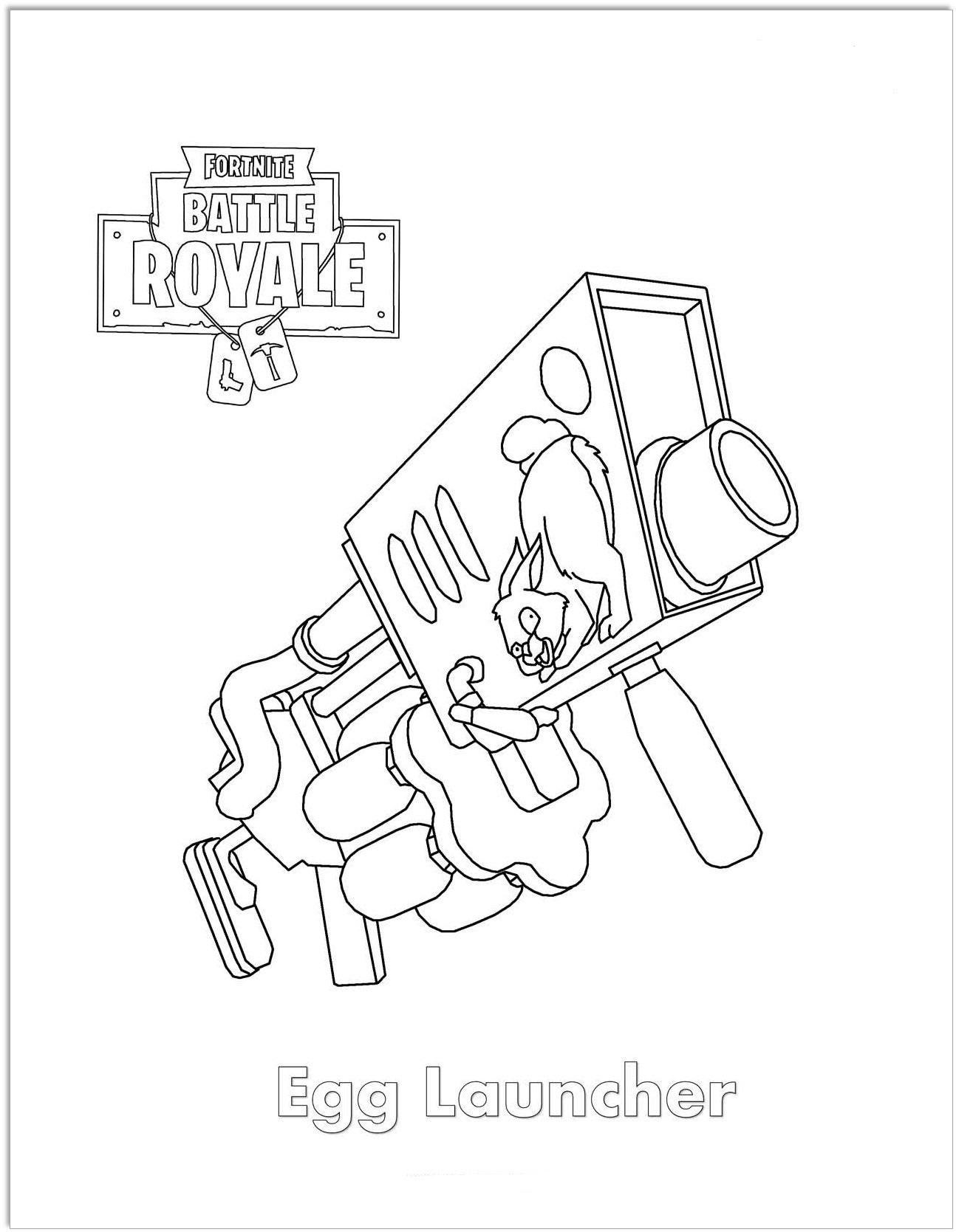 Dibujo de Lanzador de Huevos Fortnite para Colorear