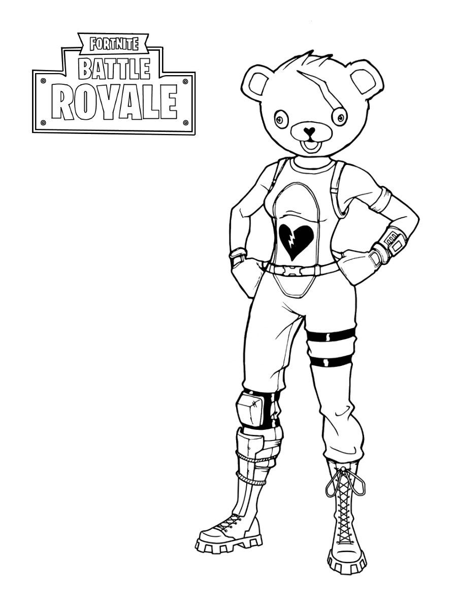 Dibujo de Lider del Equipo de Fuegos Artificiales Fortnite para Colorear