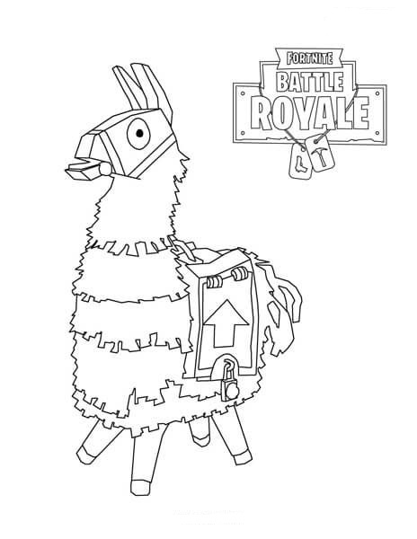 Dibujo de Llama piñatas Fortnite para Colorear