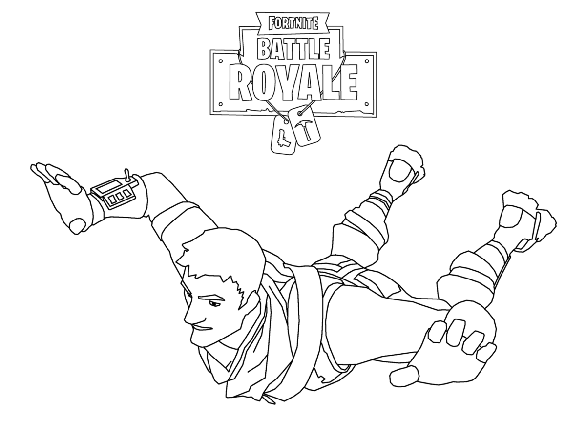 Dibujo de Paracaidas en Fortnite para Colorear