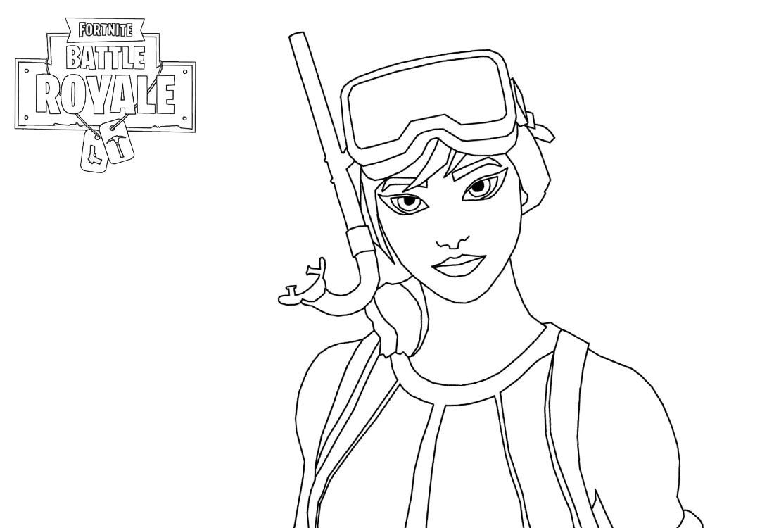 Dibujo de Personaje de niña de Fortnite Battle Royale para Colorear