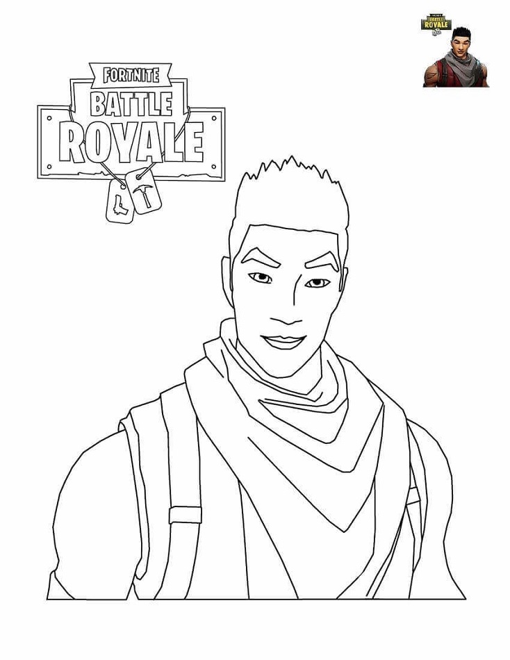 Dibujo de Soldado de Choque de Batalla Real de Fortnite para Colorear