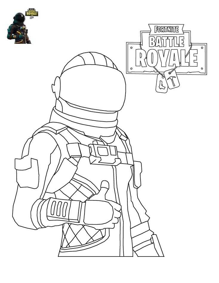 Dibujo de Viajero Oscuro en Fortnite Battle Royale para Colorear