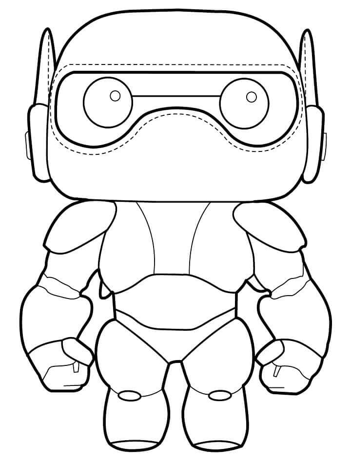 Dibujo de Baymax Blindado Chibi para Colorear