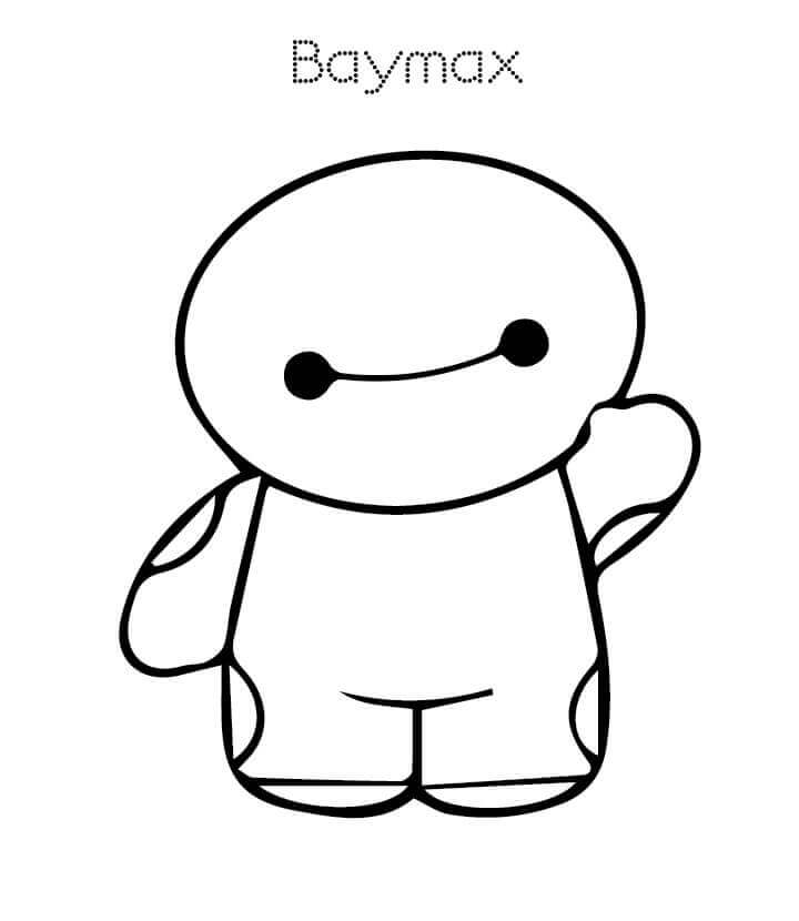 Dibujo de Poco Lindo Baymax para Colorear