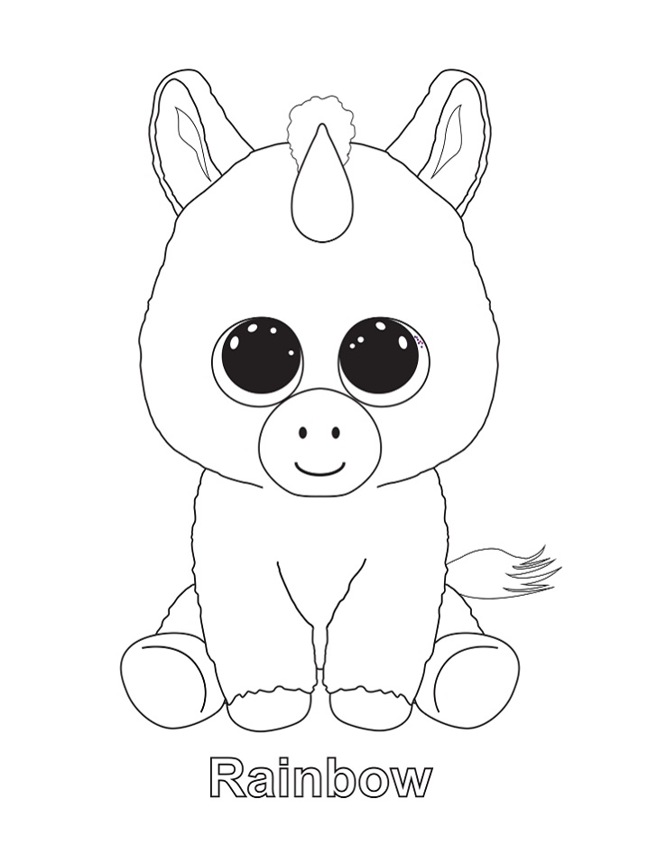 Dibujo de Arcoíris Beanie Boo para Colorear