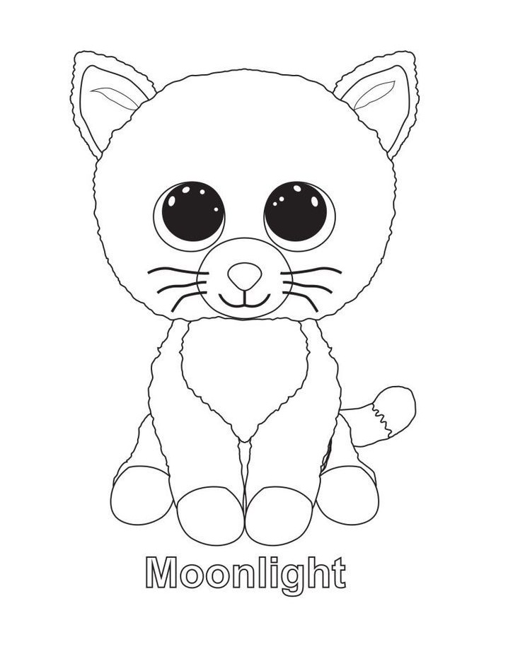 Dibujo de Beanie Boo Claro de Luna para Colorear