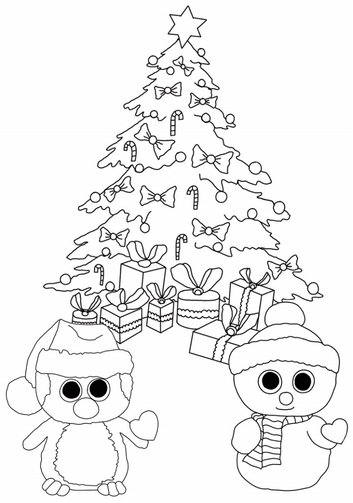 Dibujo de Beanie Boo Navidad para Colorear