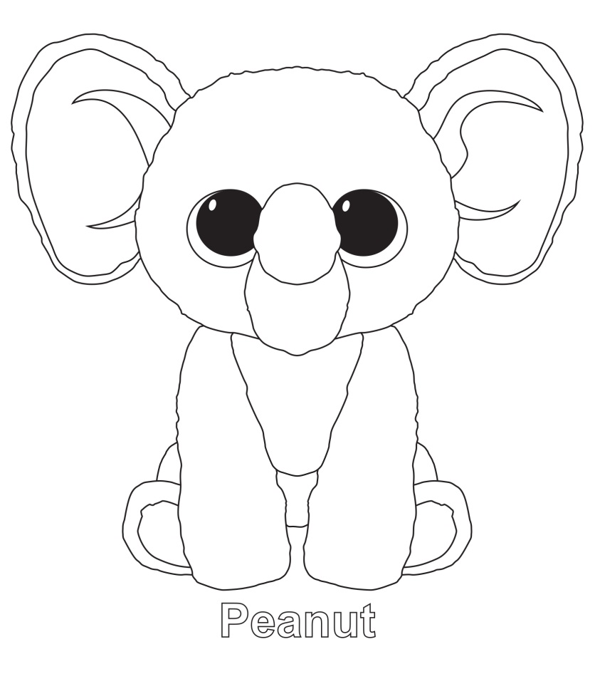 Dibujo de Cacahuete Beanie Boo para Colorear