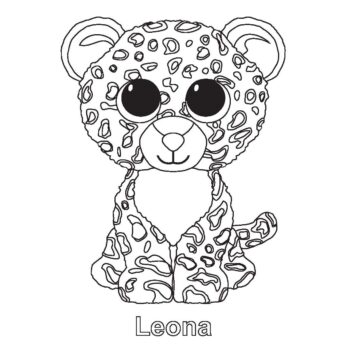 Dibujo de Leona Beanie Boo para Colorear