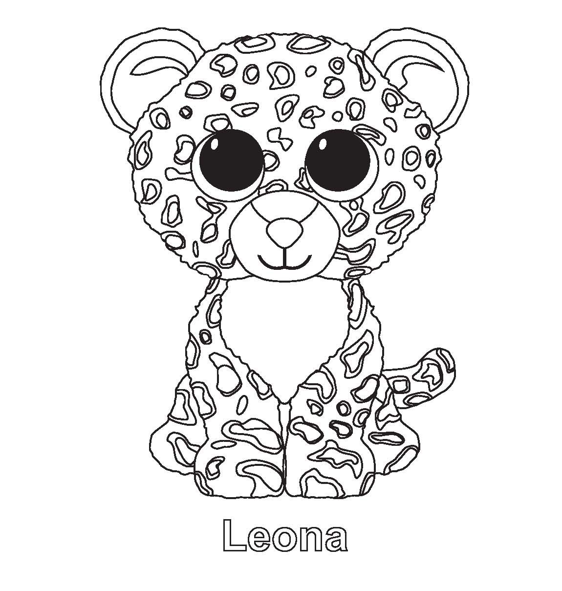 Dibujo de Leona Beanie Boo para Colorear