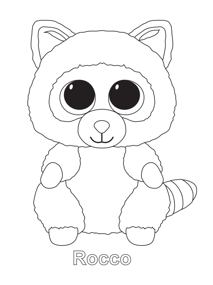 Dibujo de Rocco Beanie Boo para Colorear