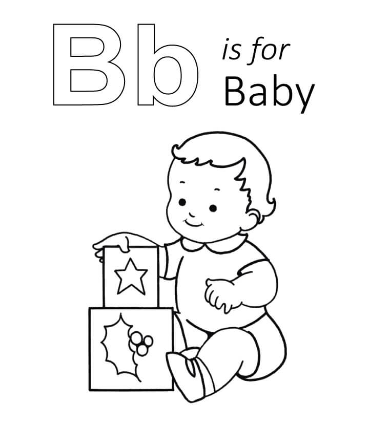 Dibujo de B Es para bebé para Colorear