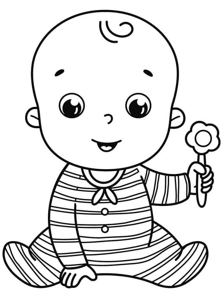 Dibujo de Bebé Divertido para Colorear